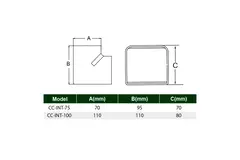 Codo interior ClimaConnect para conducto de montaje 75 mm - RAL 9010