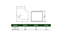 Codo exterior ClimaConnect para conducto de montaje 75 mm - RAL 9010