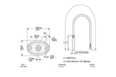 Sensor de temperatura por cable Belimo PT1000 200x6 mm - 2 metros con brida de montaje - 01CT-1BPF