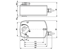 Actuador de válvula rotativa Belimo con retorno por muelle 24V - abrir/cerrar - 4 Nm - LF24