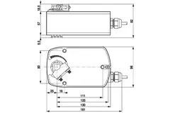 Actuador de válvula rotativa Belimo con retorno por muelle 100-240V - abrir/cerrar - 4 Nm - LF230