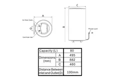 Termo eléctrico Kizura 80L