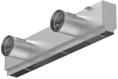Plenum aislado con compuerta de regulación de caudal de aire para rejilla lineal de aluminio con 1 hoja de cartucho - 1250 mm