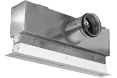 Rejilla lineal de aluminio con 1 lámina de distribución ajustable – 1000 mm – RAL 9016 + cámara de aislamiento acústico con válvula reguladora de caudal de aire