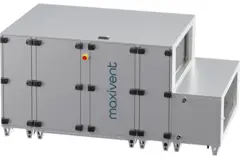Cajas de tratamiento de aire Maxivent WTW con intercambiador de calor de contracorriente de 5000 m³/h con batería DX, horizontal a la derecha - PHE 5000 H ODJR T 01