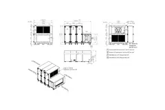 Cajas de tratamiento de aire Maxivent WTW con rueda de calor de 12 600 m³/h, con batería de agua caliente y batería de agua fría, disposición horizontal a la derecha - RHE 12600 H WKJR T 01