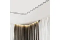 Pieza angular curvada Ergovent para rejillas lineales modulares encajables con 3 ranuras