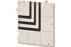 Codo de 90 grados Ergovent para rejillas lineales modulares encajables con 3 ranuras
