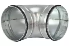 Codo helicoidal corto y redondo 90º Ø 80 mm para tubos helicoidales