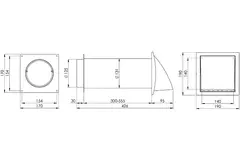Pasamuros de ventilación SPK3 Ø125mm con válvula de no retorno