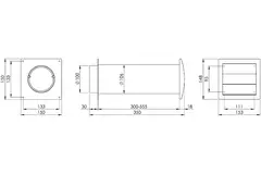 Pasamuros de ventilación SPK4 Ø100mm con lamas móviles