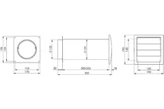 Pasamuros de ventilación SPK4 Ø125mm con lamas móviles