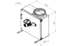 Extractor de caja flujo de aire exterior del motor - MPS 450 EC 30