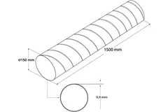Tubo helicoidal Ø 150mm longitud 1,5 metros - Galvanizado