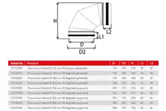 Codo aislado Thermoduct 90 grados con diámetro de 315 mm
