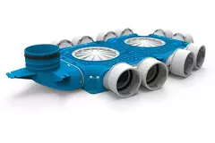 Colector compuesto Vent-Axia Uniflexplus 10x Ø90mm con boquilla vertical Ø125mm