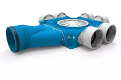Colector compuesto Vent-Axia Uniflexplus 6x Ø90mm con boquilla horizontal Ø125mm