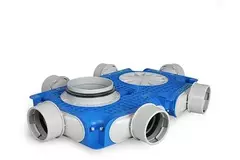 Caja de distribución principal de ventilación Vent-Axia Uniflexplus 6x Ø90 mm con boquilla Ø125 mm
