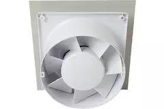 Air Roxy extractor de baño con diámetro de conexión 125 mm con temporizador y sensor de humedad - frontal de aluminio dorado
