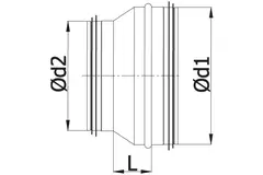 Reductor de Ø 160 mm - Ø 150 mm para tubos helicoidales