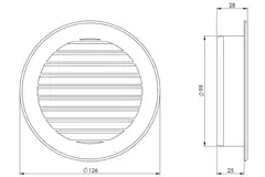 Diámetro de la rejilla: 100 mm blanco - VR100
