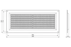 Rejilla de ventilación rectangular con rejilla 130x300 blanco - VR1330