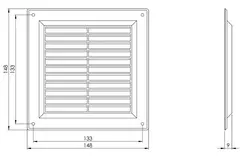 Rejilla de ventilación cuadrada 150x150 mm negro - VR1515M
