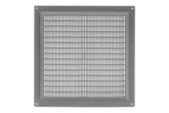 Rejilla de ventilación cuadrada con rejilla 250x250 gris