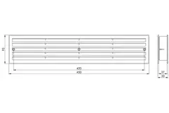 Rejilla para puertas 450x92 mm negro - VR459M