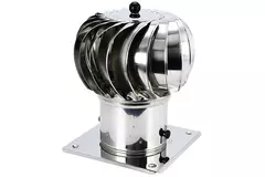 Extractor de baño impulsado por viento Cowl 200 mm de acero inoxidable, incl. soporte aislado - 115m3/h