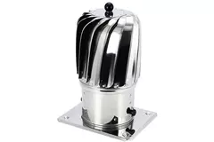 Extractor de baño impulsado por viento Oblong 150 mm de acero inoxidable, incl. soporte aislado - 325m3/h