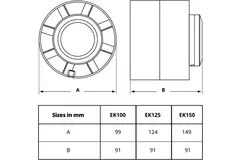 Ventilador de tubo de plástico con temporizador Ø100 mm - EK100T