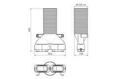 Adaptador de válvula Ubbink Air Excellent 35SC 125 2x180
