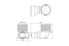 Adaptador de válvula Ubbink Air Excellent 55SC 125 1x90