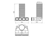 Adaptador de válvula Ubbink Air Excellent 23C 125 4x90