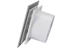 Extractor de baño de Ø 100 mm con temporizador y retardo de encendido - frontal de cristal en plata satinada